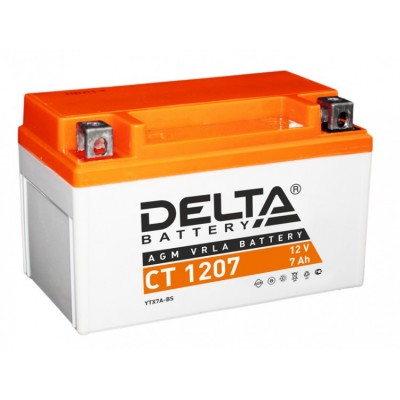 Аккумулятор Delta CT 1207 (YTX7A-BS) 12V 7Аh AGM